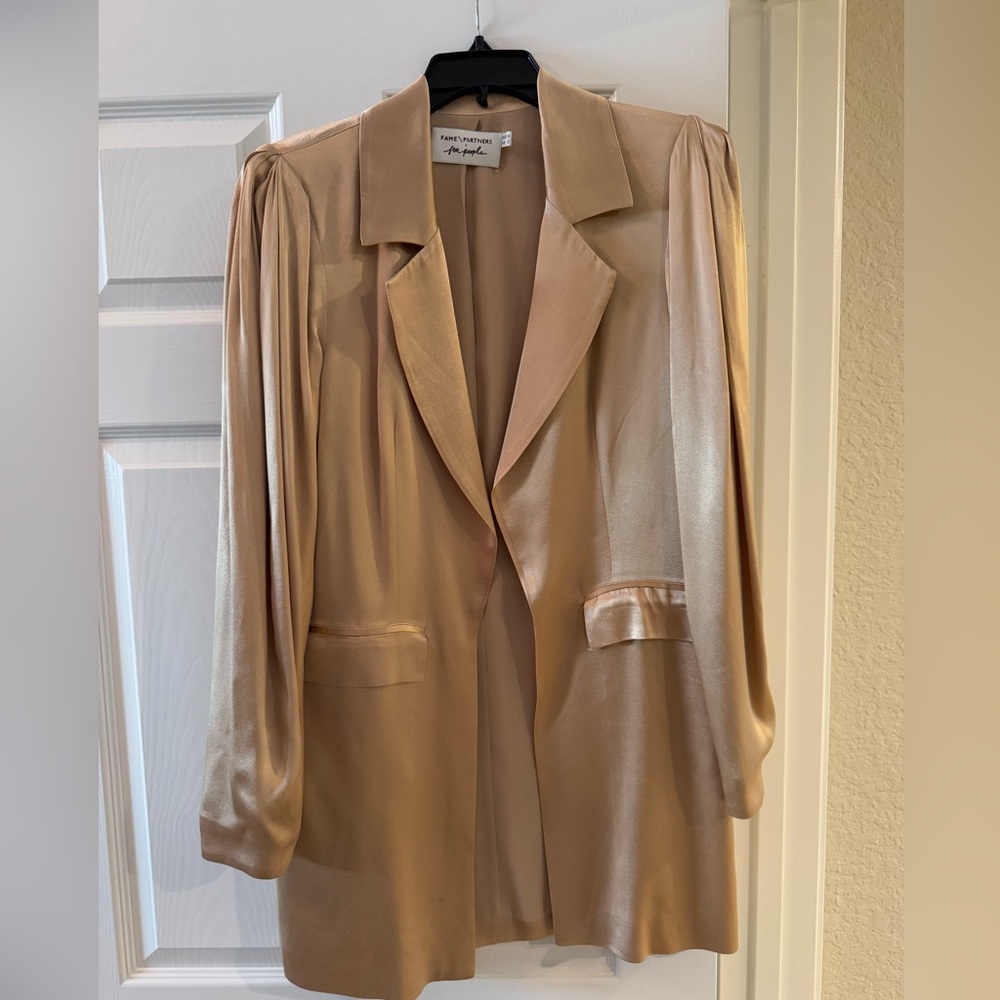 Fame and Partners x Free People Gold Blazer